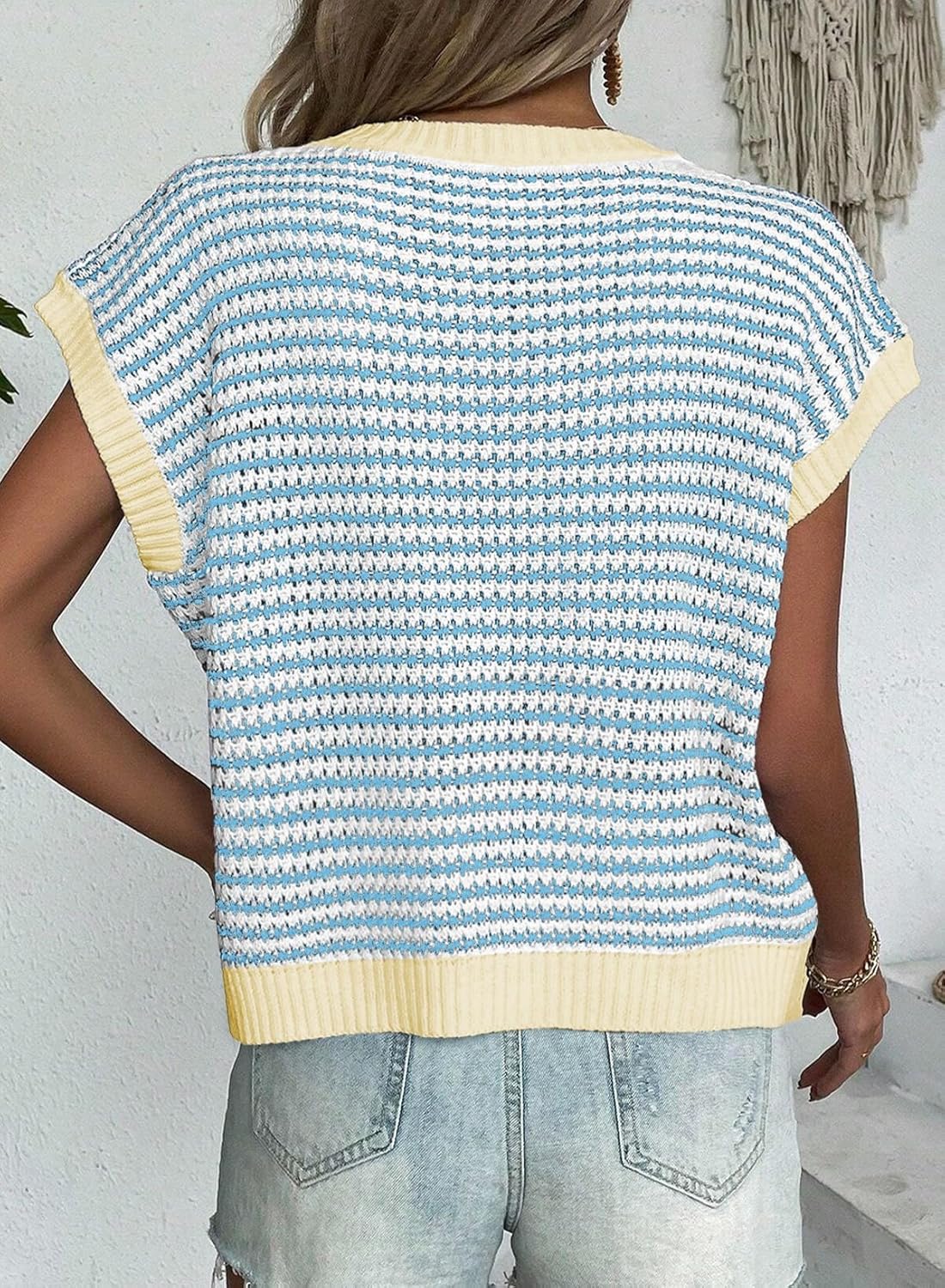 Coastal Stripe Knit Vest