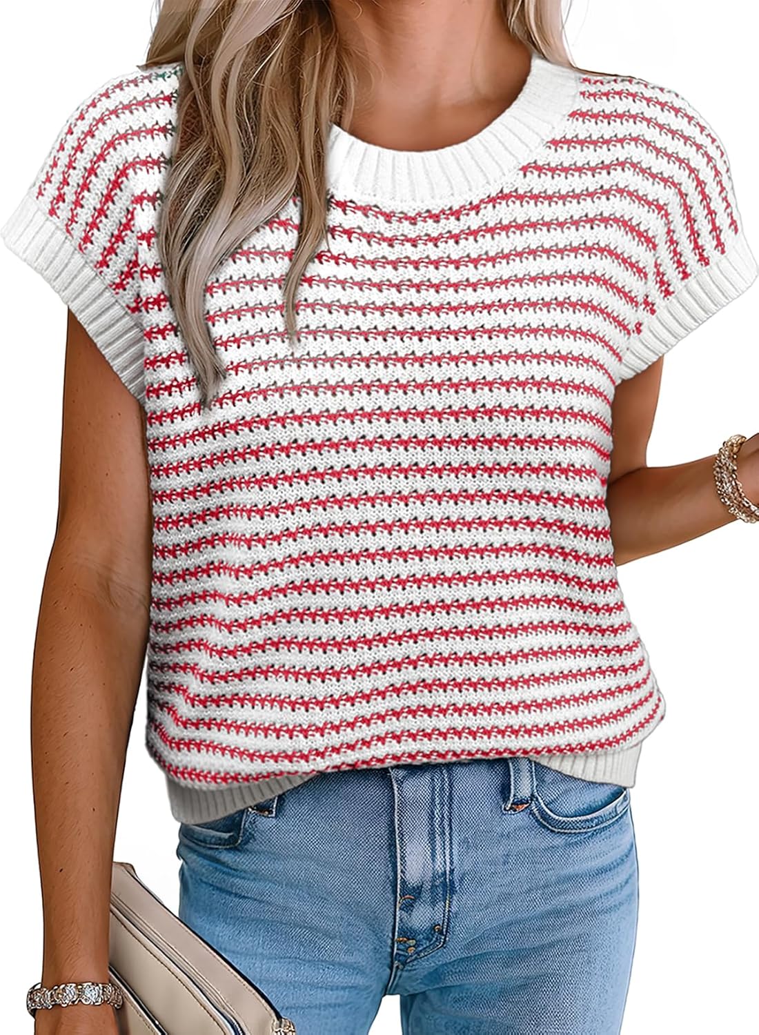 Coastal Stripe Knit Vest