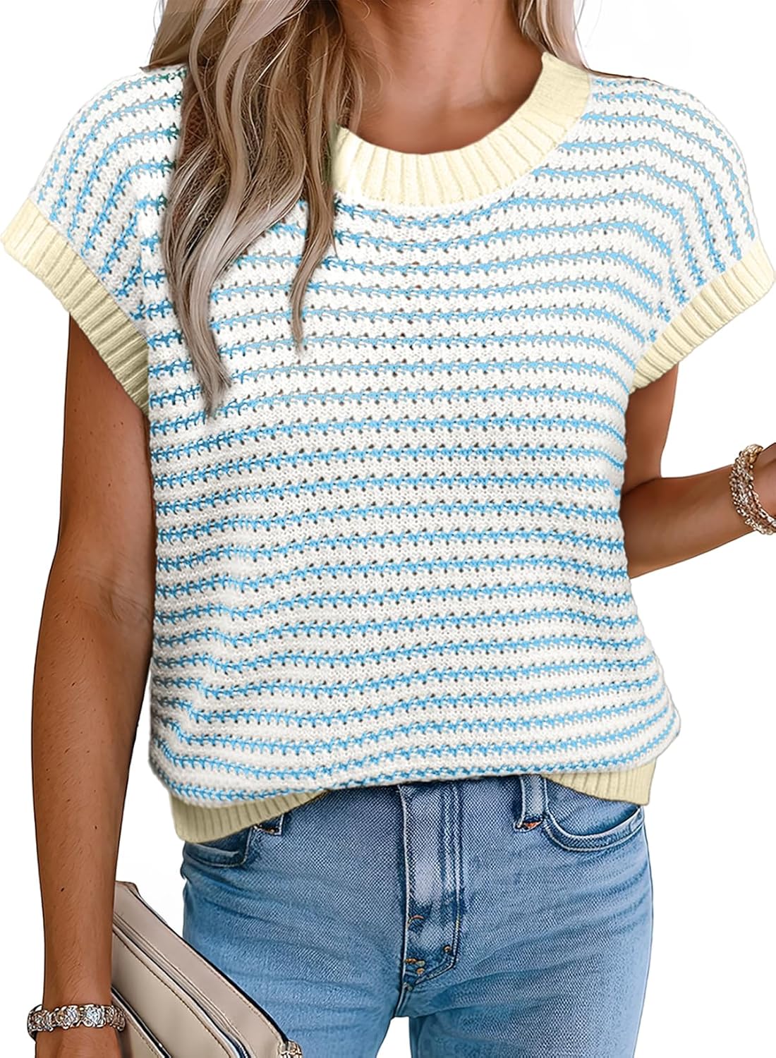 Coastal Stripe Knit Vest