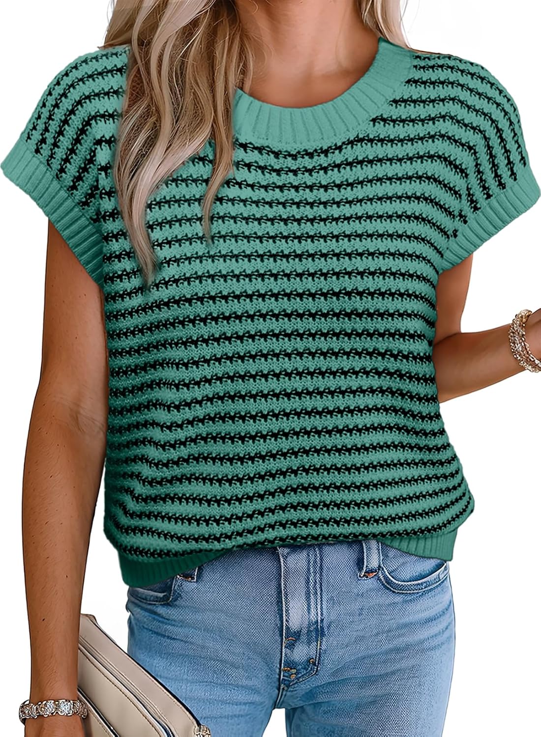 Coastal Stripe Knit Vest