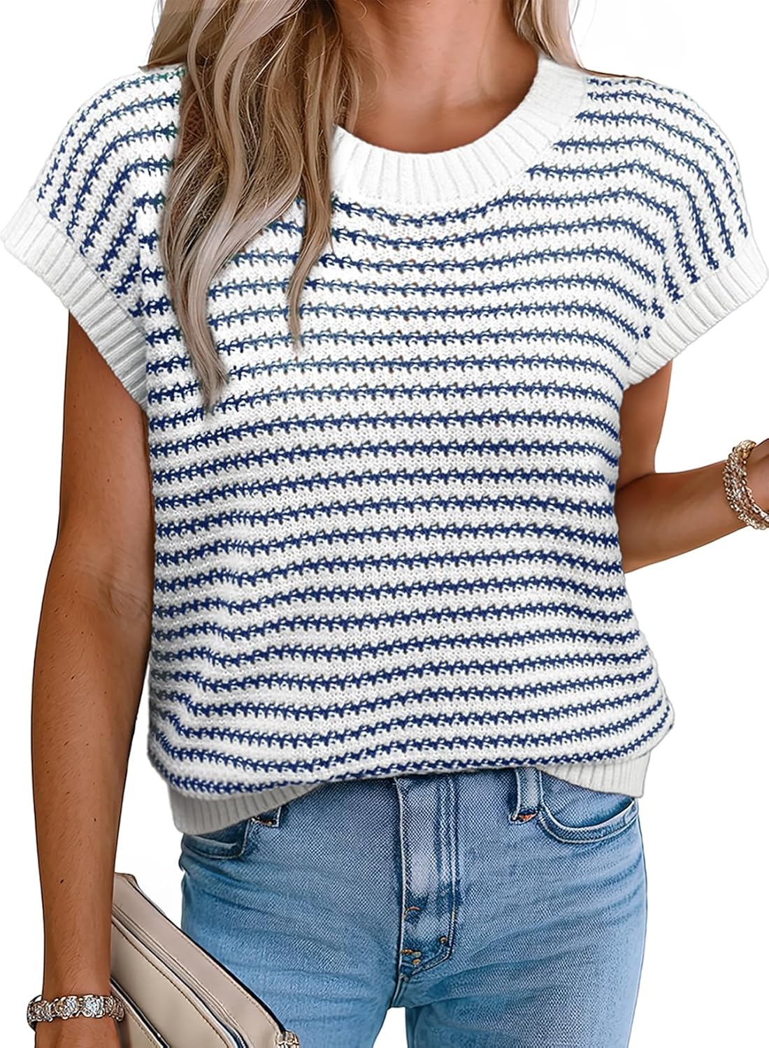 Coastal Stripe Knit Vest