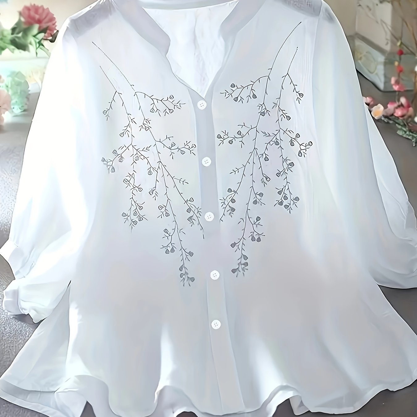 Luma Whisper Petal Embroidered Blouse