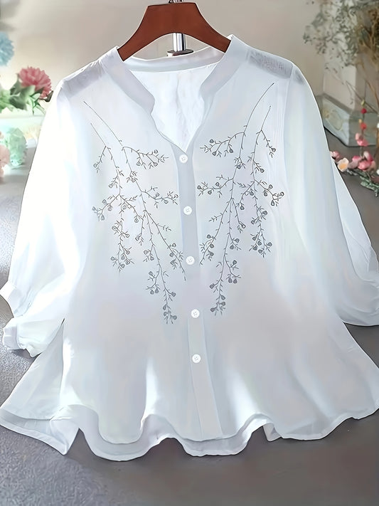Luma Whisper Petal Embroidered Blouse
