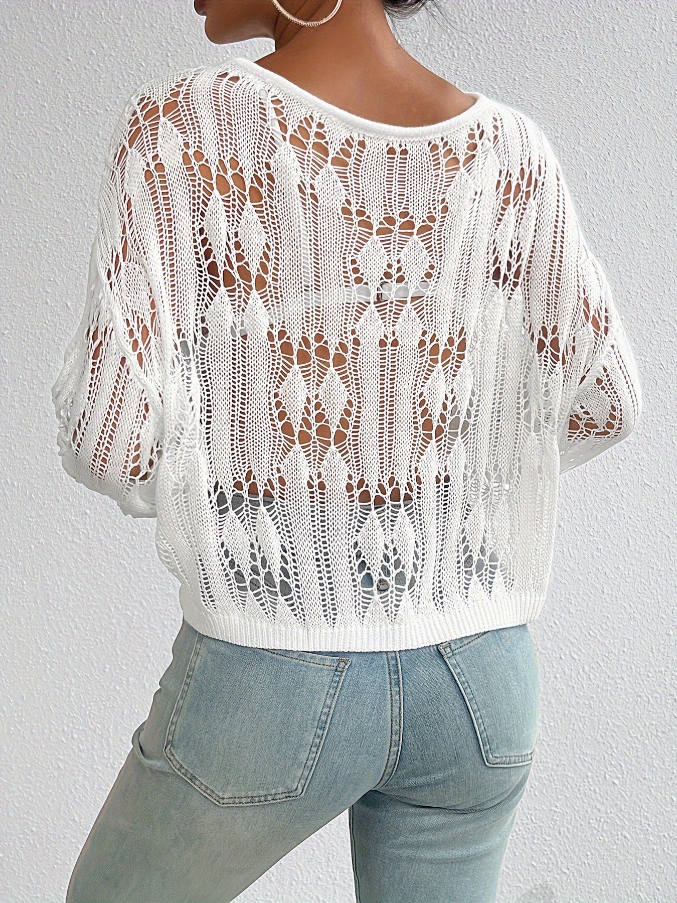 Luna Open-Knit Mesh Sweater