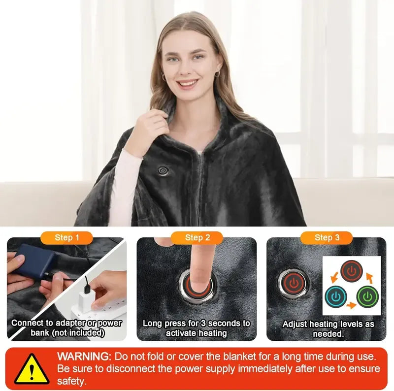 HeatWave Wearable USB Blanket Cape