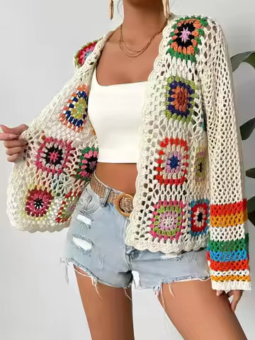 Lumachic Crochet Bell Sleeve Cardigan
