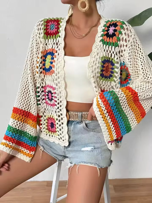 Lumachic Crochet Bell Sleeve Cardigan
