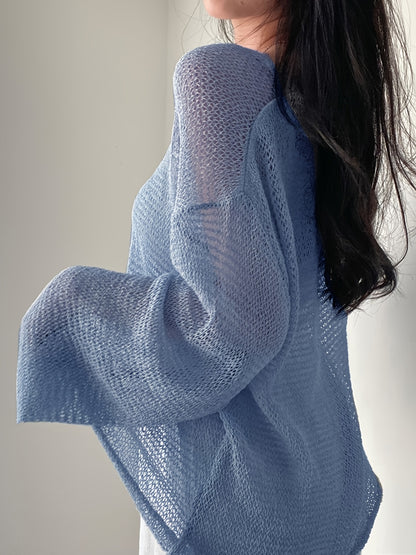 Whisperlight Mesh-Knit Pullover