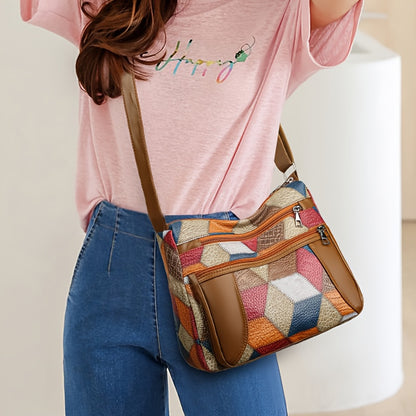 Vintage Geometric Crossbody Bag