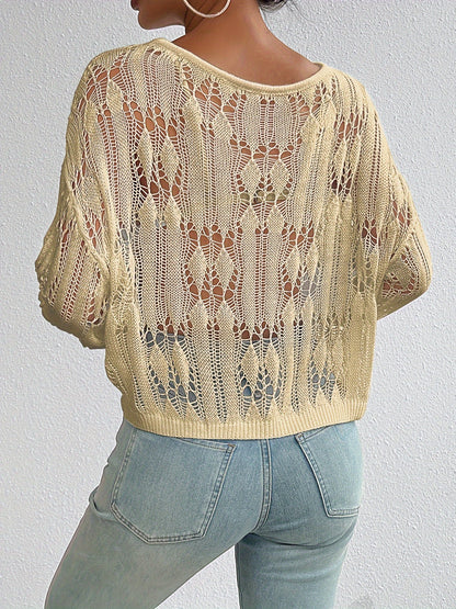 Luna Open-Knit Mesh Sweater