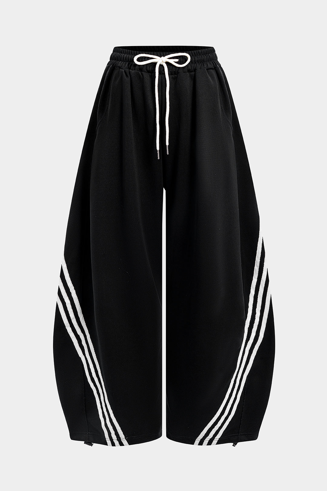 Contrast Tie-Up Barrel Trousers