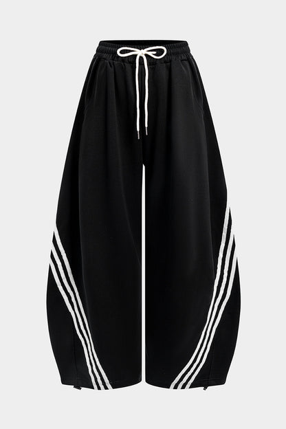 Contrast Tie-Up Barrel Trousers