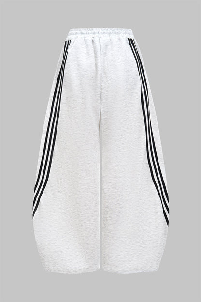 Contrast Tie-Up Barrel Trousers