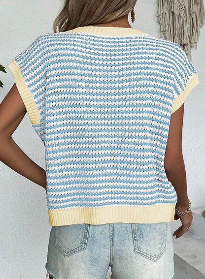 Coastal Stripe Knit Vest