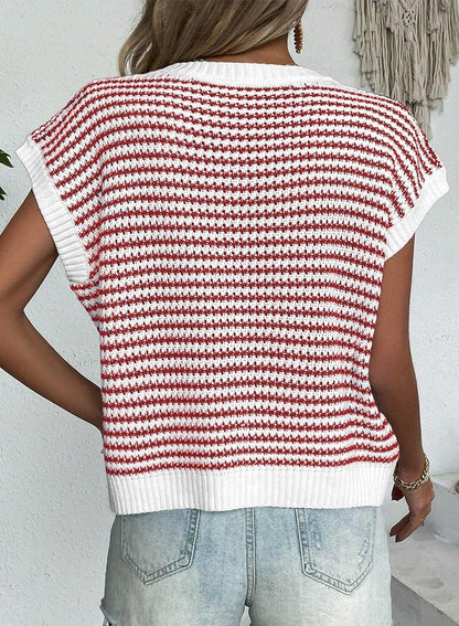 Coastal Stripe Knit Vest