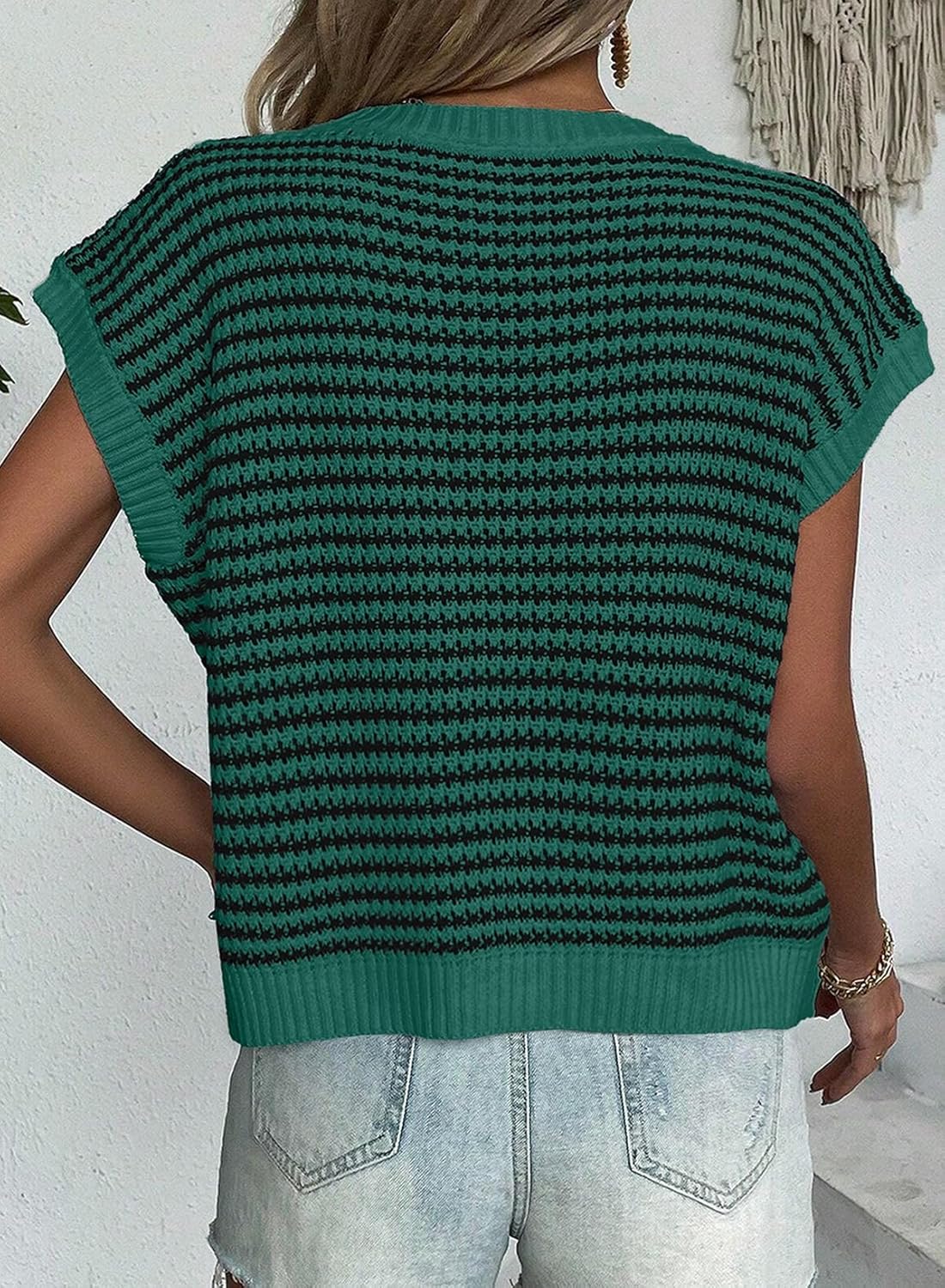 Coastal Stripe Knit Vest