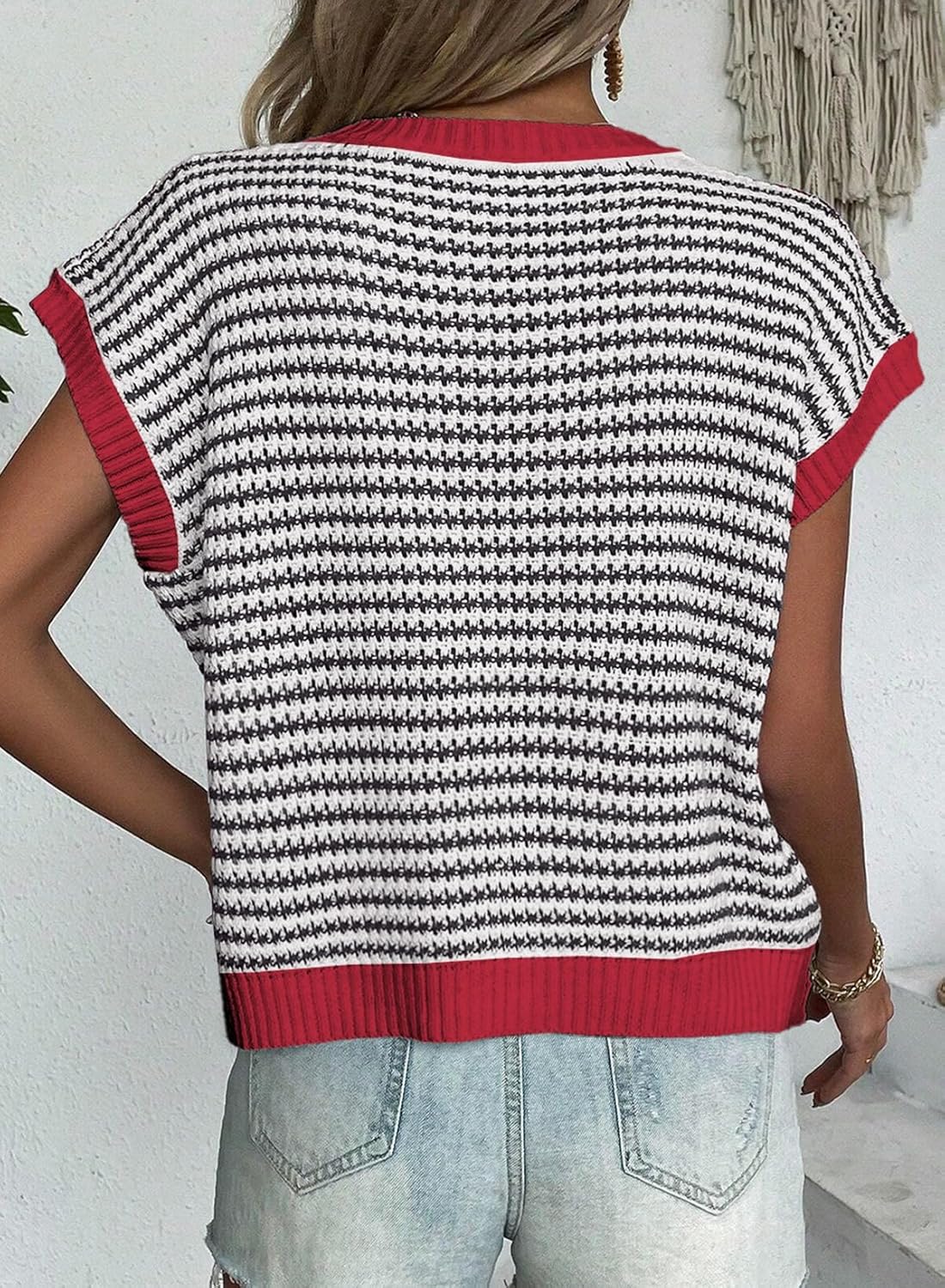 Coastal Stripe Knit Vest
