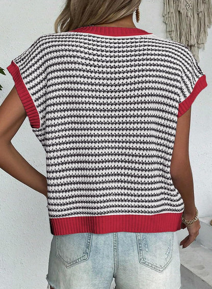 Coastal Stripe Knit Vest