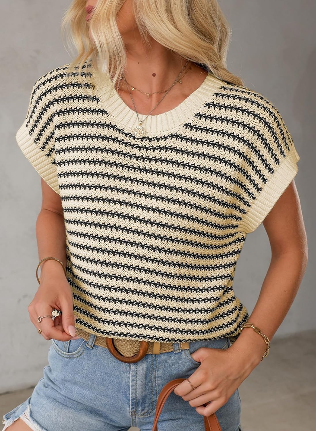 Coastal Stripe Knit Vest