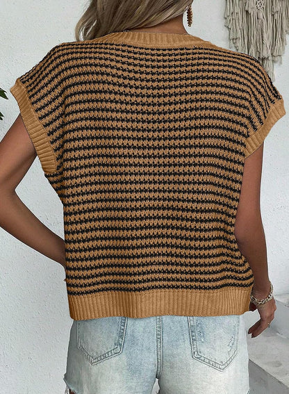 Coastal Stripe Knit Vest