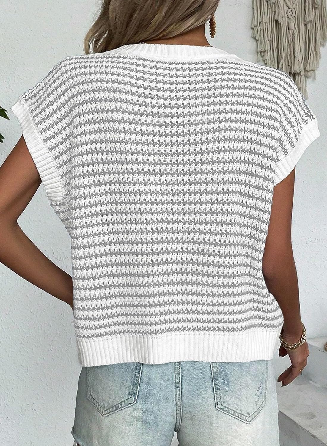 Coastal Stripe Knit Vest