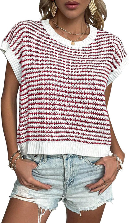 Coastal Stripe Knit Vest