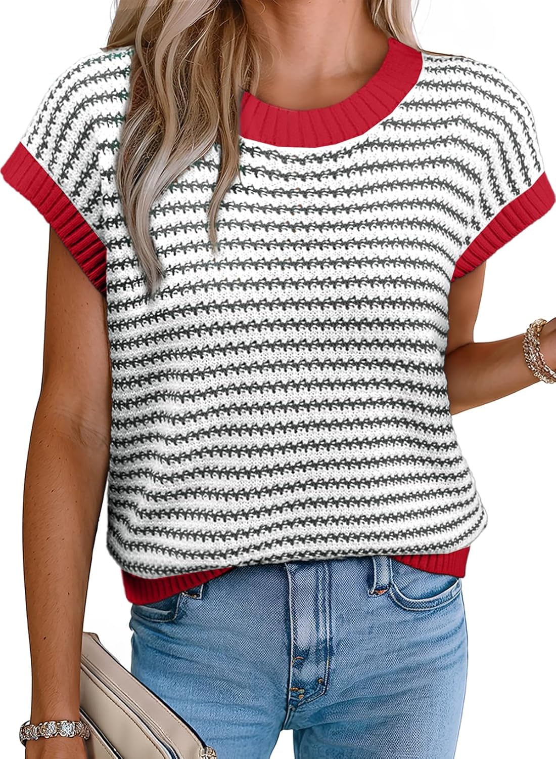 Coastal Stripe Knit Vest