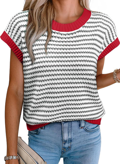 Coastal Stripe Knit Vest