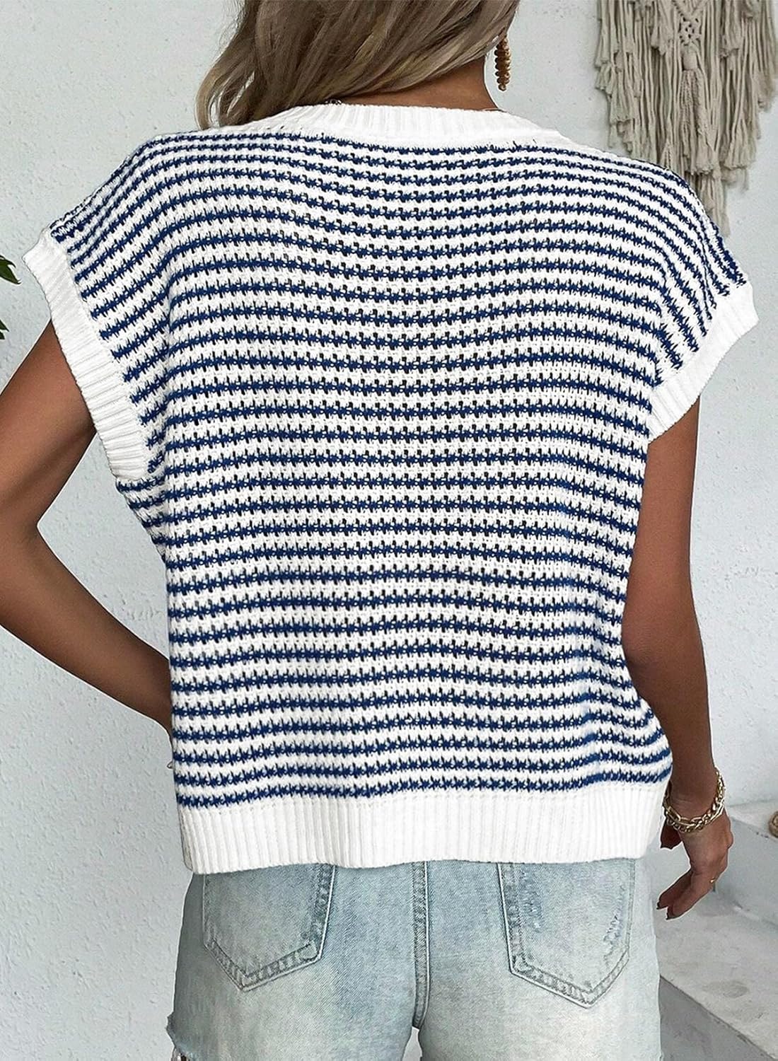 Coastal Stripe Knit Vest