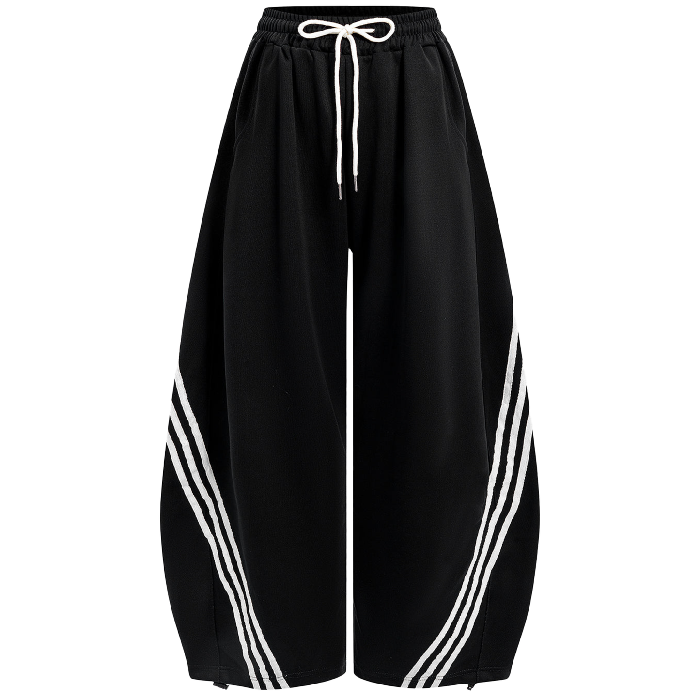 Contrast Tie-Up Barrel Trousers