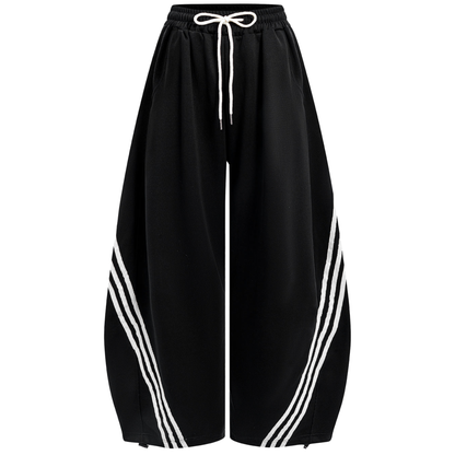 Contrast Tie-Up Barrel Trousers