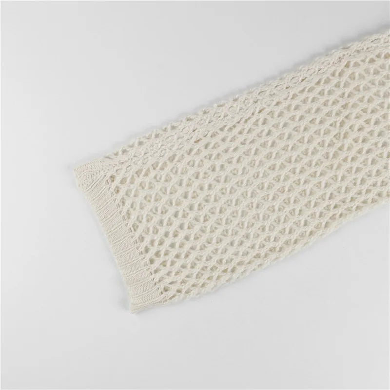 Lumachic Mixed-Mesh Cross Sweater