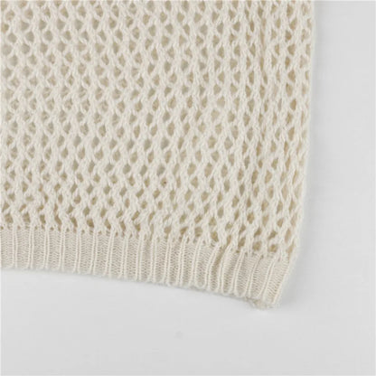 Lumachic Mixed-Mesh Cross Sweater