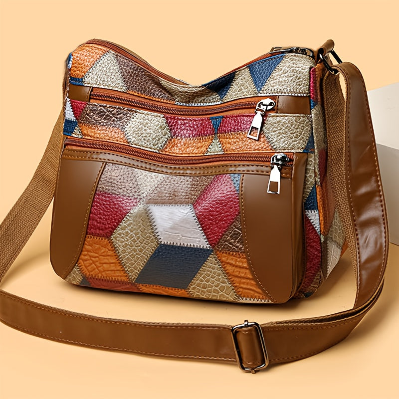 Vintage Geometric Crossbody Bag