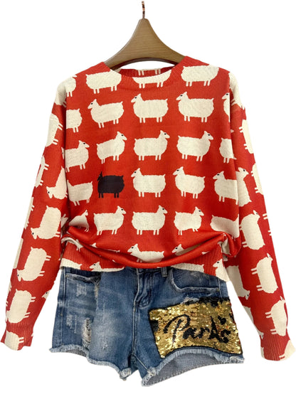 Lumachic-Black Sheep Statement Sweater 🐑