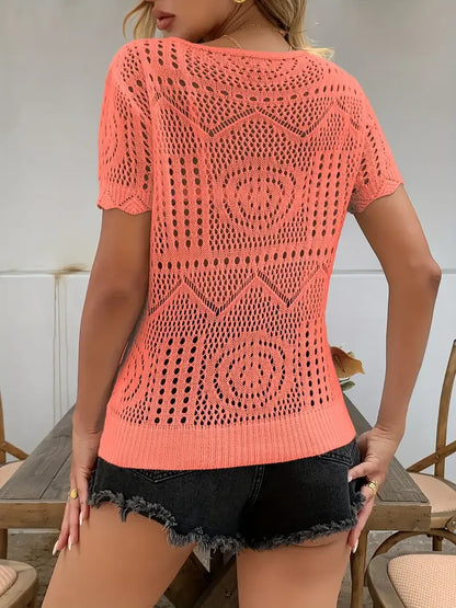 Lime Green Lace Cut-Out Summer Top