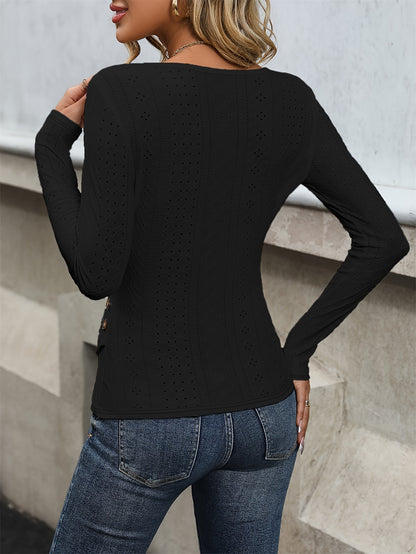 Eyelet Wrap-Sculpt Top