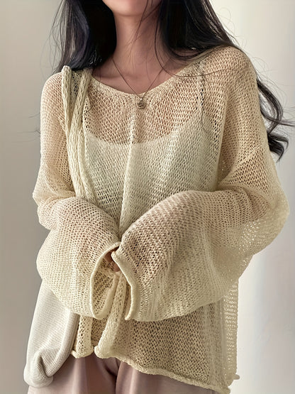Whisperlight Mesh-Knit Pullover