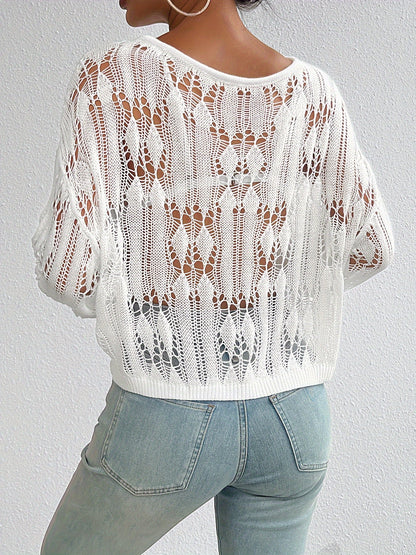 Luna Open-Knit Mesh Sweater