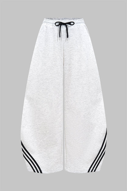 Contrast Tie-Up Barrel Trousers